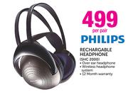 Philips Rechargable Headphone SHC 2000-Per Pair