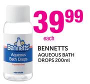 Bennetts Aqueous Bath Drops-200ml Each