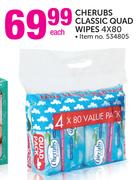 Cherubs Classic Quad Wipes 4x80-Each