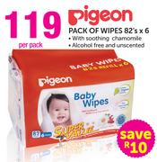 Pigeon Pack Of Wipes 82'sx6-Per Pack