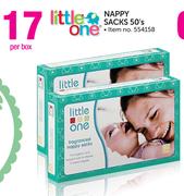 Little One Nappy Sacks 50's-Per Box
