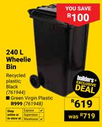 240Ltr Wheelie Bin (Green Virgin Plastic) 761948