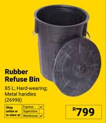 Rubber 85Ltr Refuse Bin 26998