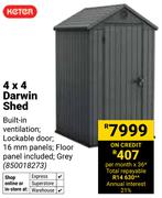 Keter 4 x 4 Darwin Shed 850018273