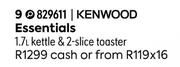 Kenwood Essentials 1.7L Kettle & 2 Slice Toaster 829611