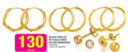 Selection Of 9ct Gold And Silver Earrings-Per pair