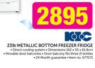 KIC 239Ltr Metallic Bottom Freezer Fridge