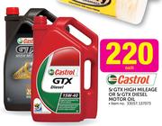 Castrol 5L GTX High Mileage Or 5L GTX Diesel Motor Oil-Each