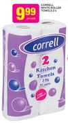 Correll White Roller Towels-2's Per Pack