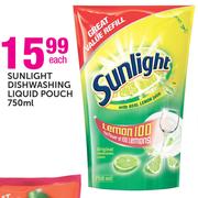 Sunlight Dishwashing Liquid Pouch-750ml Each