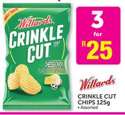 Willards Crinkle Cut Chips Assorted-3x125g