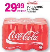 Coca-Cola Soft Drink Assorted-6x330ml Per Pack