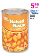 Great Value Baked Beans-410g Each