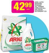 Ariel Auto Washing Powder-2kg/Power Capsules-14's Pack Or Liquid Detergent-1.5Ltr-Each