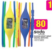Soda Silicon Wrist-Wrap Digital Watches-Each