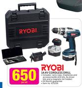 Ryobi 14.4 Cordless Drill-Per Set