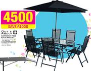 Out & About Santorini 8 Piece Black Patio Set-Per Set