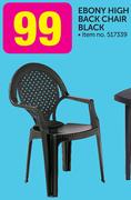 Ebony High Back Chair Black
