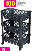 3 Tier Trolley Basket-Each