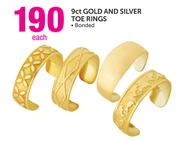 9 carat sales gold toe rings