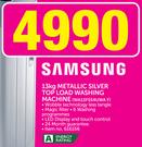 Samsung 13kg Metallic Silver Top Load Washing Machine WA13F5S4UWA F