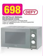 Defy 20Ltr Metallic Manual Microwave Oven