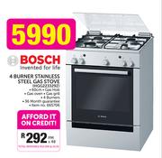 Bosch 4 Burner Stainless Steel Gas Stove HGG223329Z