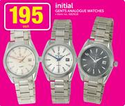 Initial Gents Analogue Watches-Each