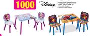 Disney Frozen Or Spiderman Table And Chair Set 59x60x43Cm-Each