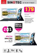 2x Sinotec 10" 3G Wi-Fi Tablet-On MyMeg 250 TopUp