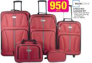 Mainstays 5 Piece Red Luggage Set-Per Set