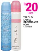 Yardley Ladies Deodorant Assorted-90ml Each