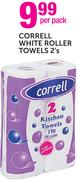Correll White Roller Towels-2s Per Pack