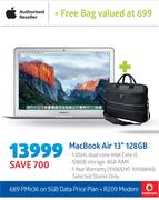 Apple Mac Book Air 13" 128GB-On 5GB Data Price Plan + R209 Modem With Free Bag