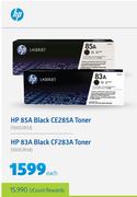 HP 85A Black CE285A Toner + HP 83A Black CF283A Toner-Each
