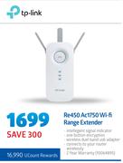 TP-Link Re450 AC1750 WiFi Range Extender
