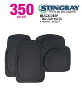 Stingray Black Deep Trough Mats-Per Set