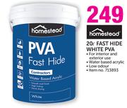 Homestead 20Ltr Fast Hide White PVA-Each
