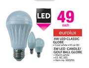 Eurolex 4W LED Classic Globe