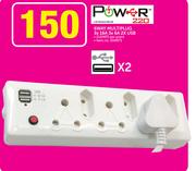 Power 220 6 Way Multiplug 3x16A, 3x6A 2x USB