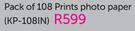 Canon Pack Of 108 Prints Photo Paper KP-108IN