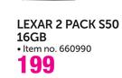 Lexar 2 Pack S50 16GB USB