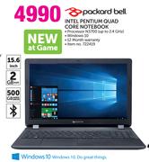 Packard Bell 15.6" Intel Pentium Quad Core Notebook