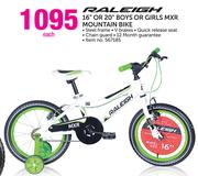 Raleigh 16" Or 20" Boys Or Girls MXR Mountain Bike