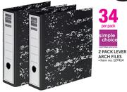 Simple Choice 2 Pack Lever Arch Files-Per Pack