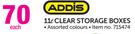Addis 11L Clear Storage Boxes-Each
