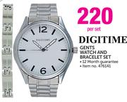 Digitime Gents Watch And Bracelet Set-Per Set
