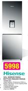 Hisense 323L Mirror Finish Bottom Freezer Fridge 420BMI WD