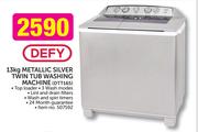 Defy 13kg Metallic Silver Twin Tub Washing Machine DTT165
