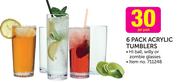 Acrylic Tumblers-Per 6 Pack